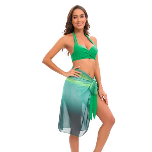 Polyester Bikini & three piece & breathable Solid Set