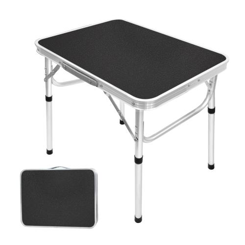 Aluminium Alloy adjustable Outdoor Foldable Table portable black PC