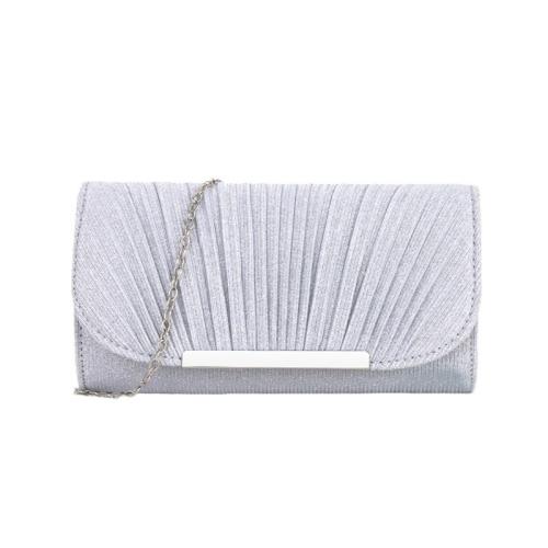 Sequin & Polyester Evening Party Clutch Bag with chain & attached with hanging strap PC