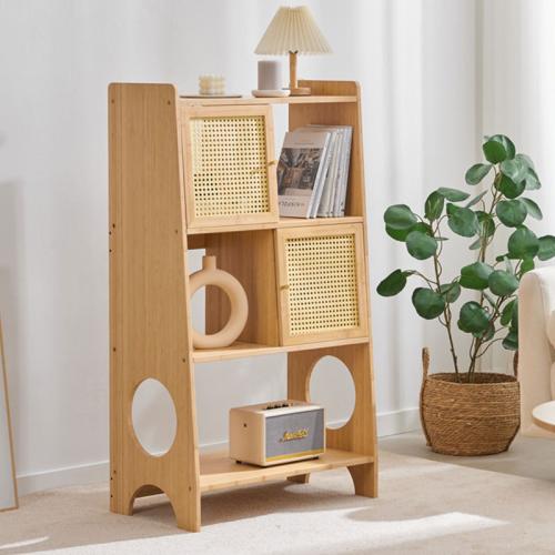Bamboo & Rattan triple layer Storage Rack large capacity & hollow Solid PC