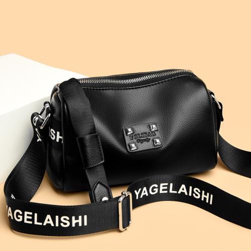 PU Leather Concise Crossbody Bag soft surface Solid PC