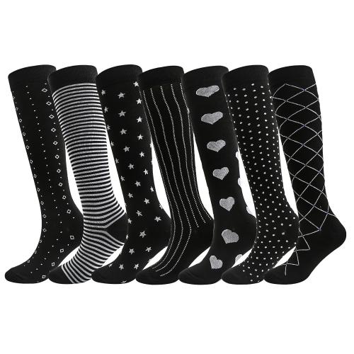 Polyamid & Spandex Unisex Sport Socken, Schwarz, 7Paare/Tasche,  Tasche