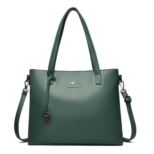PU Leather Concise & Easy Matching Handbag large capacity & attached with hanging strap Solid PC