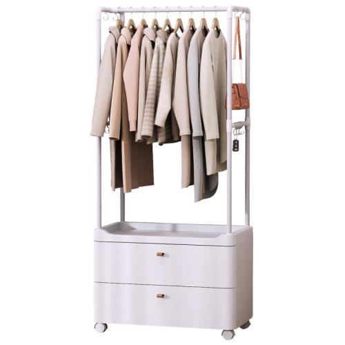 Carbon Steel & Polypropylene-PP Clothes Hanging Rack with pulley white PC