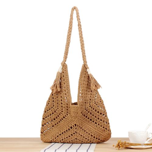 Cotton Cord Beach Bag & Easy Matching Woven Shoulder Bag hollow PC