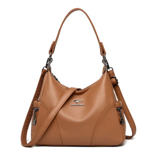 PU Leather Concise Handbag large capacity & attached with hanging strap Solid PC