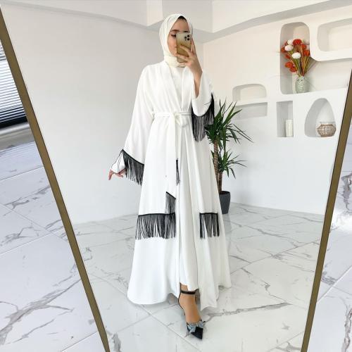 Polyester Robe musulmane islamique du Moyen-Orient Blanc pièce