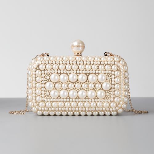 Plastic Pearl & Polyester Easy Matching Clutch Bag with chain PC