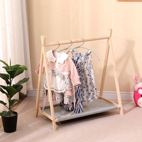 Pine & Linen Clothes Hanging Rack for storage & for children & durable Solid PC