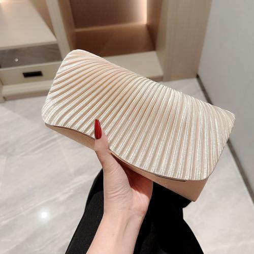 Satin Easy Matching Clutch Bag Apricot PC