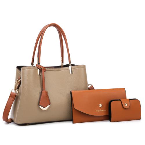 PU Leather Concise & Easy Matching Bag Suit attached with hanging strap & three piece Solid PC