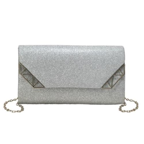Polyester Easy Matching Clutch Bag with chain silver PC
