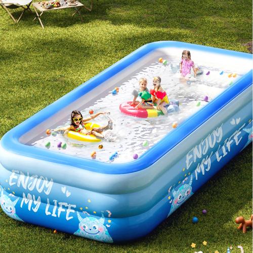 PVC foldable Inflatable Pool printed Cartoon blue PC