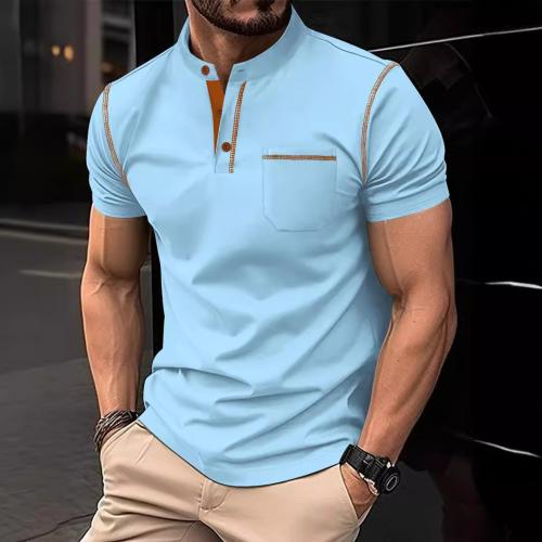 Polyester & Cotton Men Short Sleeve T-Shirt & with pocket PC
