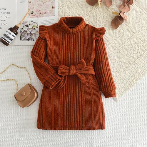 Polyester Soft Girl One-piece Dress & thermal belt Solid PC
