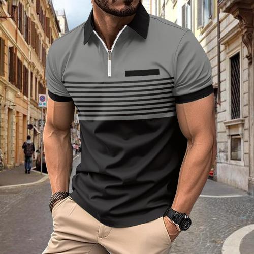 Polyester & Katoen Polo Shirt Afgedrukt Striped meer kleuren naar keuze stuk