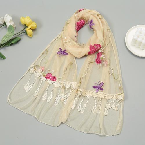 Polyester Frauen Schal, Bestickt, Floral, mehr Farben zur Auswahl,  Stück