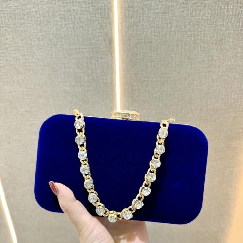 Suede Easy Matching Clutch Bag with rhinestone PC