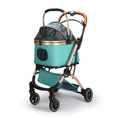 Carbon Steel & Aluminium & Oxford foldable Pet stroller portable & hardwearing PC