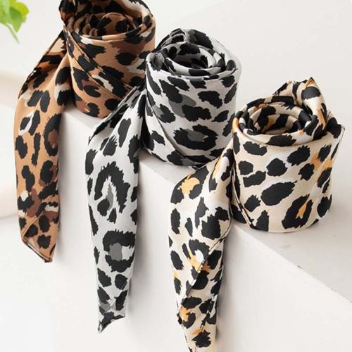 Polyester Easy Matching Square Scarf printed leopard PC
