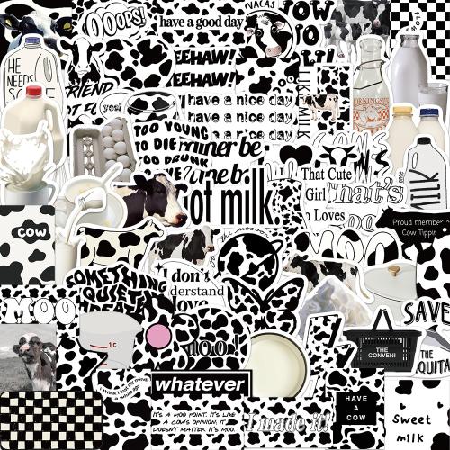 PVC Rubber DIY Decorative Sticker waterproof mixed pattern white and black Bag