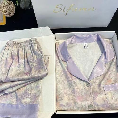 Viskose Frauen Pyjama Set, Hosen & Nach oben, mehr Farben zur Auswahl,  Festgelegt
