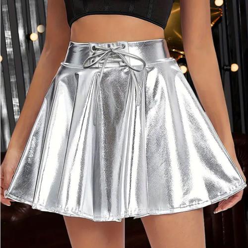 Polyester Slim Skirt silver PC