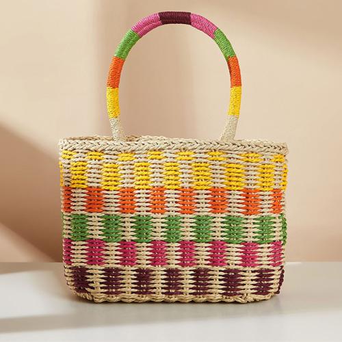Paper Rope Handmade & Weave Woven Tote Polyester Cotton PC