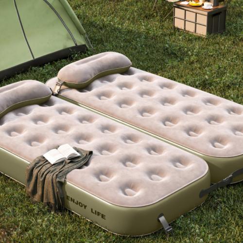 Flocking Fabric PVC Inflatable Bed Mattress portable green PC