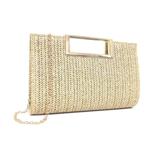 Straw Easy Matching Woven Tote with chain PC