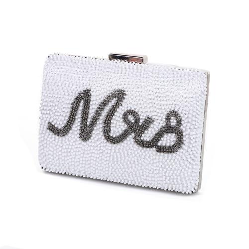 PVC Easy Matching Clutch Bag with chain white PC