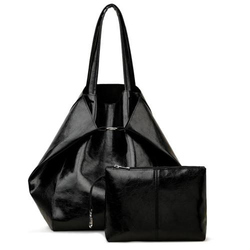 PU Leather Easy Matching Bag Suit large capacity & attached with hanging strap & two piece Solid Set