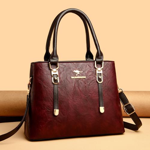 PU Leather hard-surface & easy cleaning Handbag attached with hanging strap Solid PC