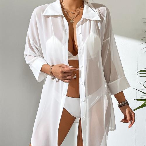 Polyester Swimming Cover Ups Blanc pièce