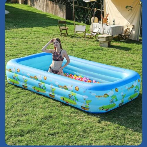 PVC Waterproof Inflatable Pool durable printed blue PC