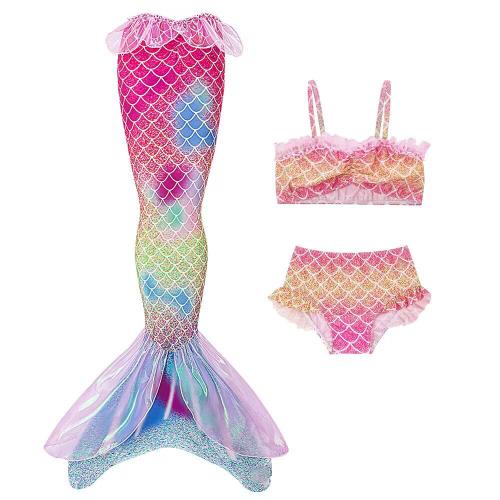 Polyester Girl Kids Three-piece Swimsuit  Set