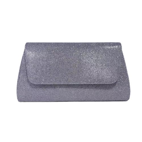 Plastic & PU Leather Easy Matching Clutch Bag silver PC
