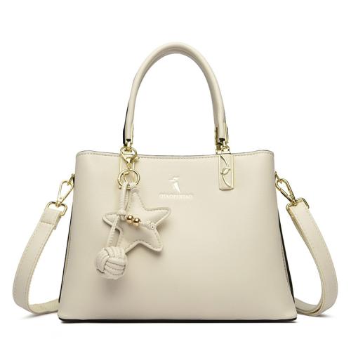 PU Leather hard-surface & Concise Handbag attached with hanging strap Solid PC