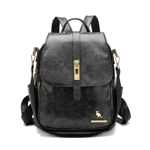 PU Leather hard-surface & Easy Matching Backpack large capacity Solid PC