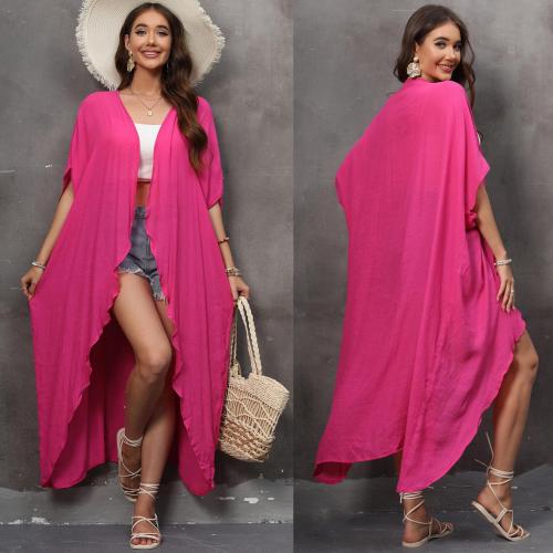 Polyester Swimming Cover Ups loose fuchsia : PC