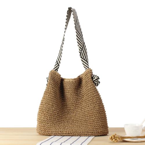 Paper Rope Easy Matching & Weave Woven Shoulder Bag large capacity PC