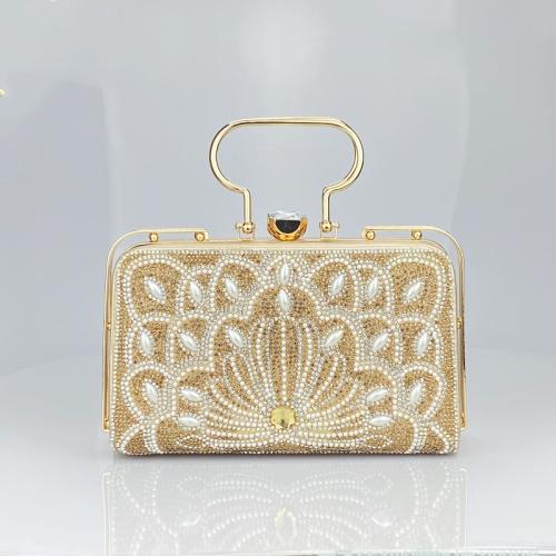PU Leather & Polyester Easy Matching Clutch Bag with rhinestone PC