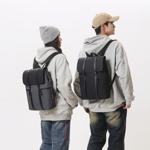 PU Leather & Polyester Backpack large capacity & hardwearing & waterproof Solid PC