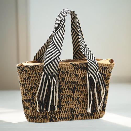 Paper Rope Handmade & Weave Woven Tote large capacity PC