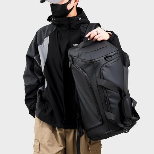 Nylon separating dry and moist & Load Reduction & Multifunction Backpack large capacity & waterproof Solid black PC