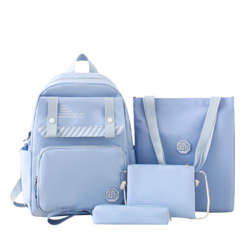 Nylon Backpack durable & large capacity & four piece Solid Set