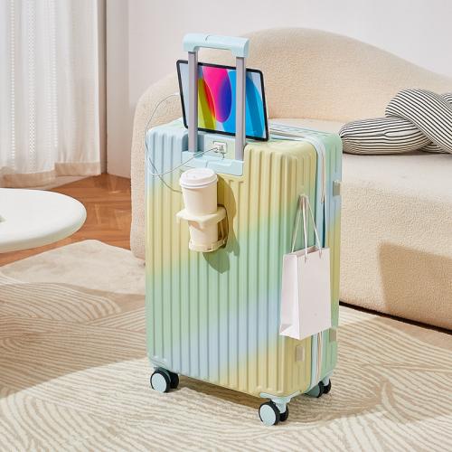 ABS & PC-Polycarbonate Suitcase durable & anti-theft & with USB interface gradient PC