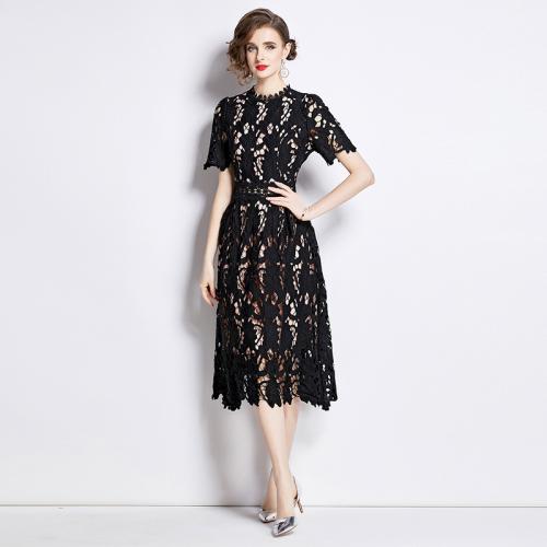Polyester Waist-controlled One-piece Dress double layer black PC