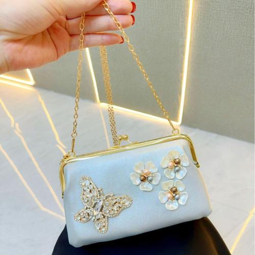 Polyester Easy Matching Clutch Bag & with rhinestone floral PC