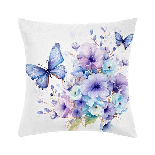 Flannelette Throw Pillow Covers durable & without pillow inner printed white PC